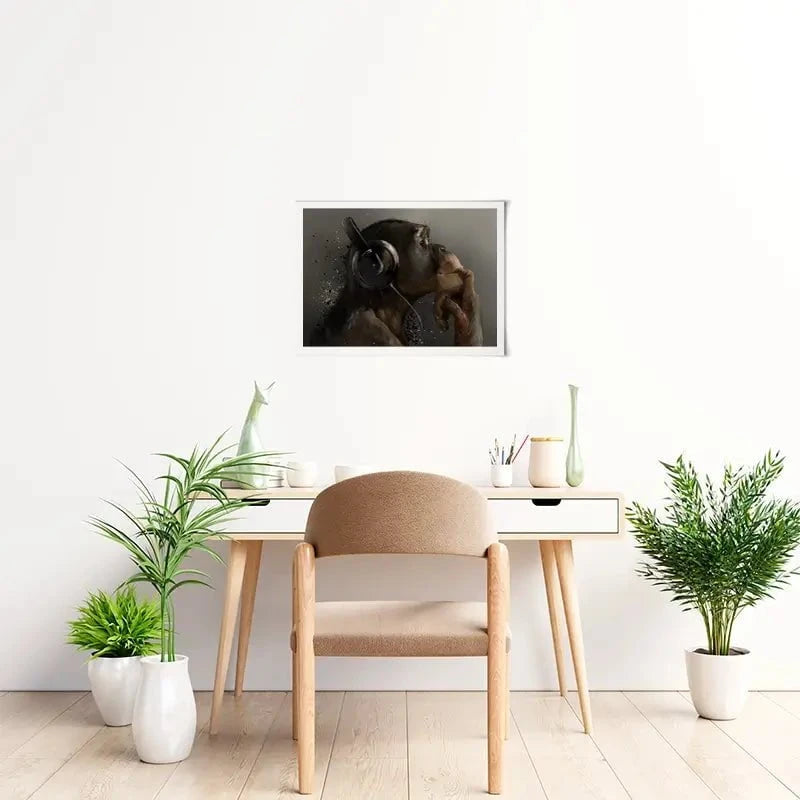 Musical Chimpanzee Art Print Musical Chimpanzee Art Print wall art product Lorri Kajenna / Shutterstock