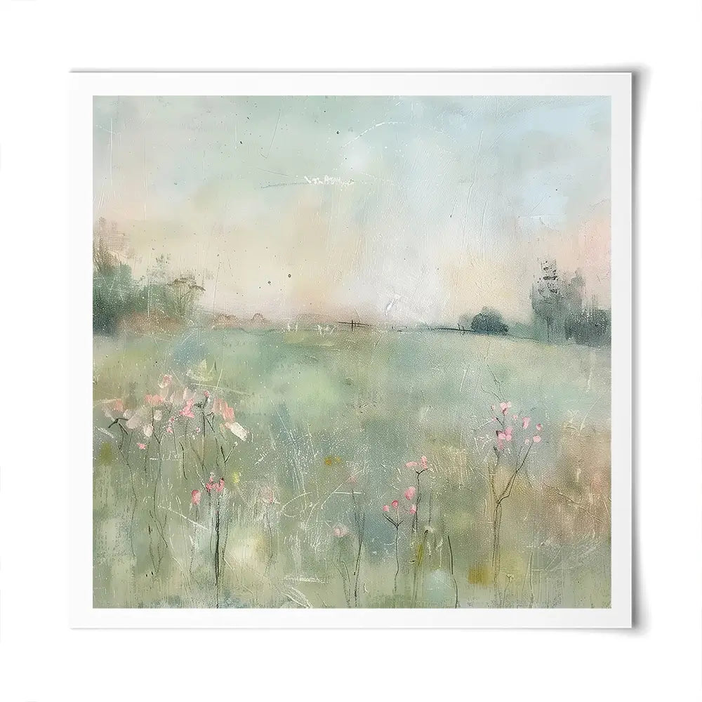 Muted Spring Landscape 2 Square Art Print Muted Spring Landscape 2 Square Art Print wall art product Art Print Shop