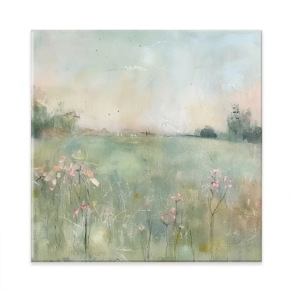 Muted Spring Landscape 2 Square Canvas Print Muted Spring Landscape 2 Square Canvas Print wall art product Art Print Shop