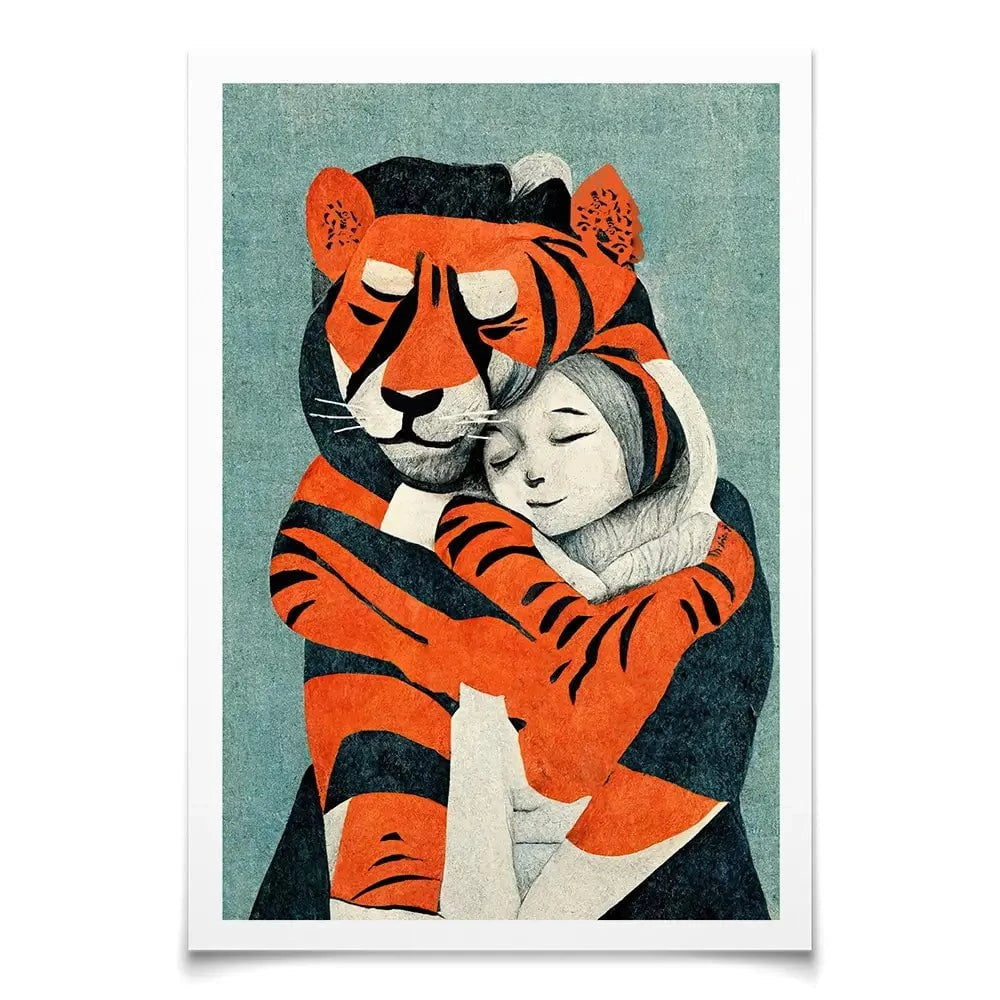 My Tiger And Me Art Print My Tiger And Me Art Print wall art product Treechild