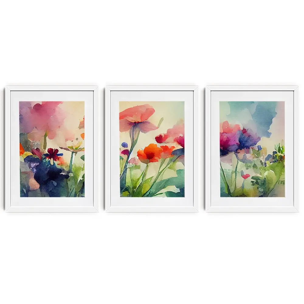 Nature In Watercolour Framed Art Print Trio Nature In Watercolour Framed Art Print Trio wall art product artisticanarchy / Shutterstock