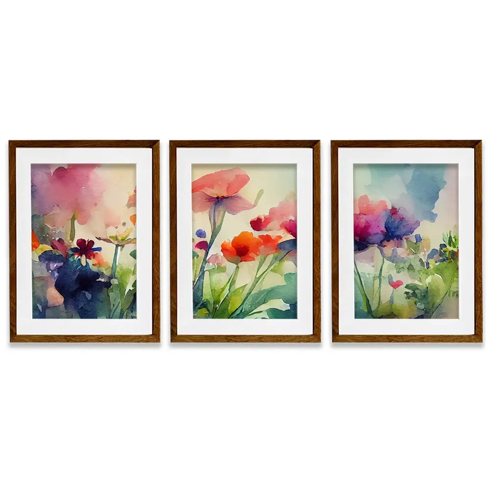 Nature In Watercolour Framed Art Print Trio Nature In Watercolour Framed Art Print Trio wall art product artisticanarchy / Shutterstock