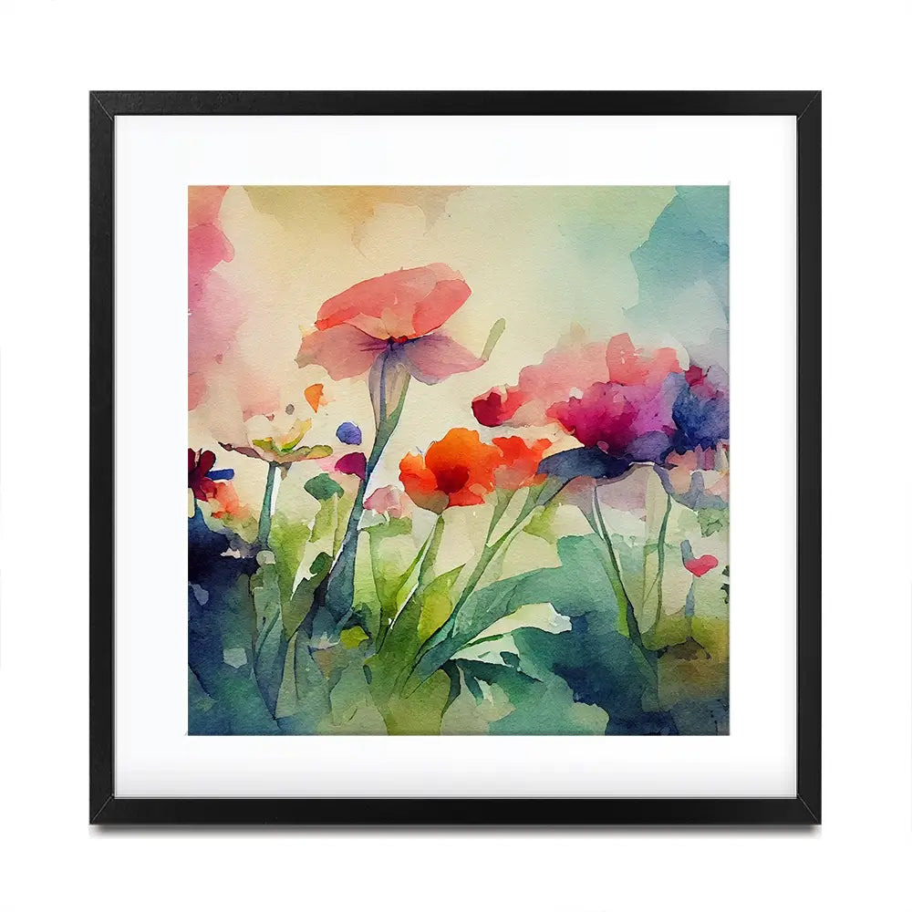 Nature In Watercolour Square Framed Art Print Nature In Watercolour Square Framed Art Print wall art product artisticanarchy / Shutterstock