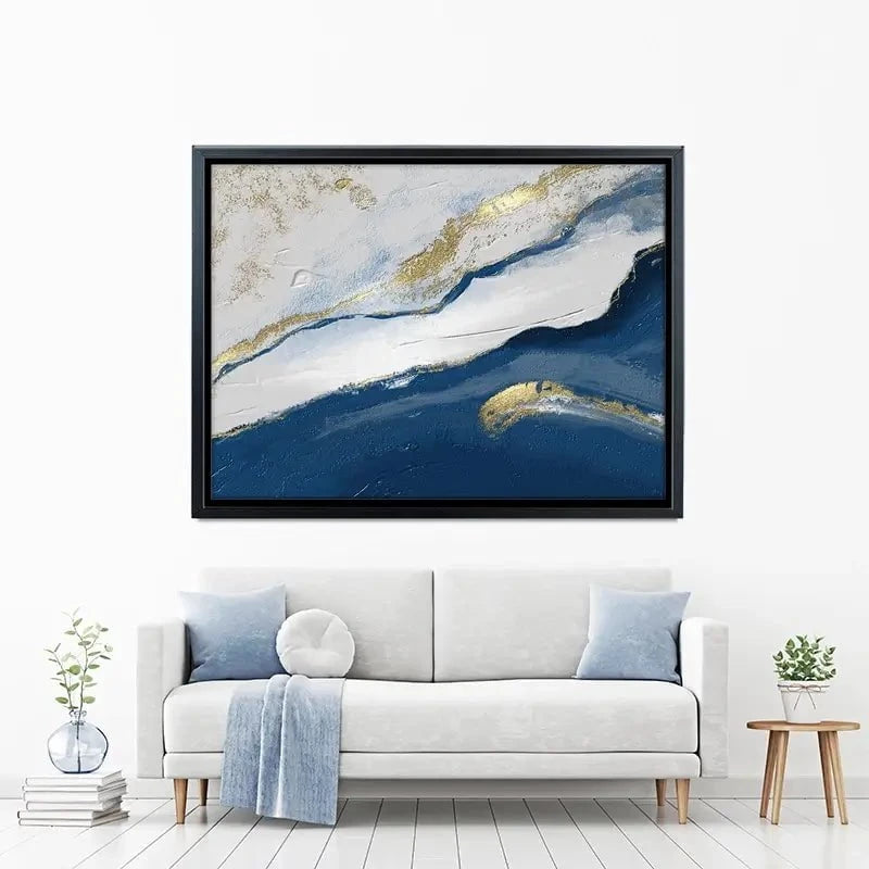 Navy And White Canvas Print Navy And White Canvas Print wall art product Muzi pear studio / Shutterstock