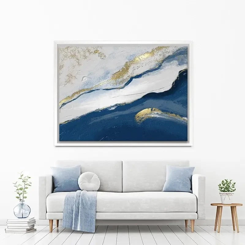 Navy And White Canvas Print Navy And White Canvas Print wall art product Muzi pear studio / Shutterstock