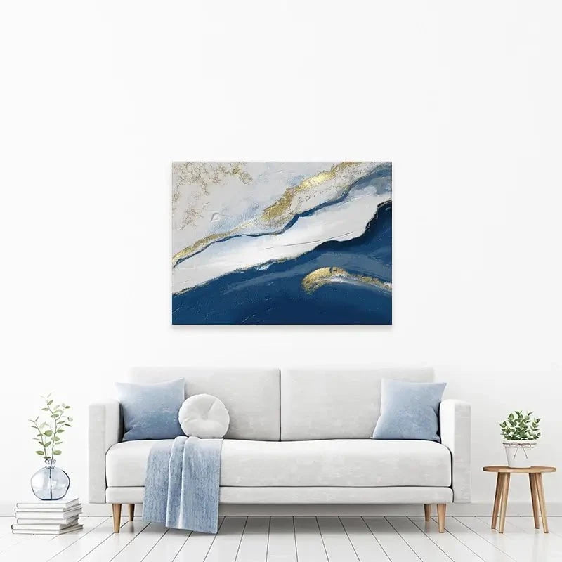 Navy And White Canvas Print Navy And White Canvas Print wall art product Muzi pear studio / Shutterstock