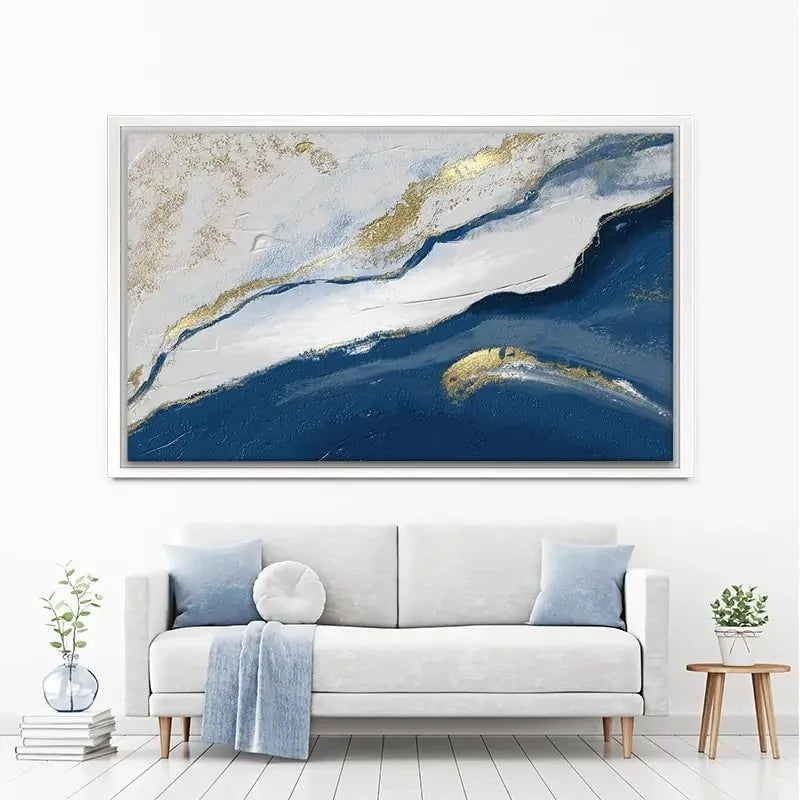 Navy And White Canvas Print Navy And White Canvas Print wall art product Muzi pear studio / Shutterstock