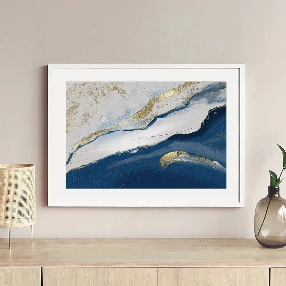 Navy And White Framed Art Print Navy And White Framed Art Print wall art product Muzi pear studio / Shutterstock