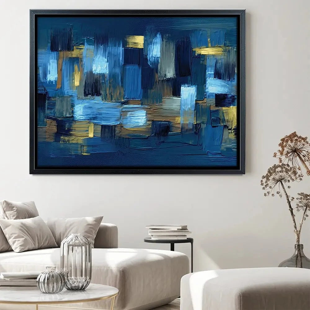Navy Brush Strokes Canvas Print Navy Brush Strokes Canvas Print | Navy Canvas Art Print | Navy Canvas wall art product artGALINI at pm.me / Shutterstock