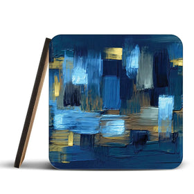 Navy Brush Strokes Coaster Set Navy Brush Strokes Coaster Set | Navy Design Coasters | Navy Coasters wall art product artGALINI at pm.me / Shutterstock