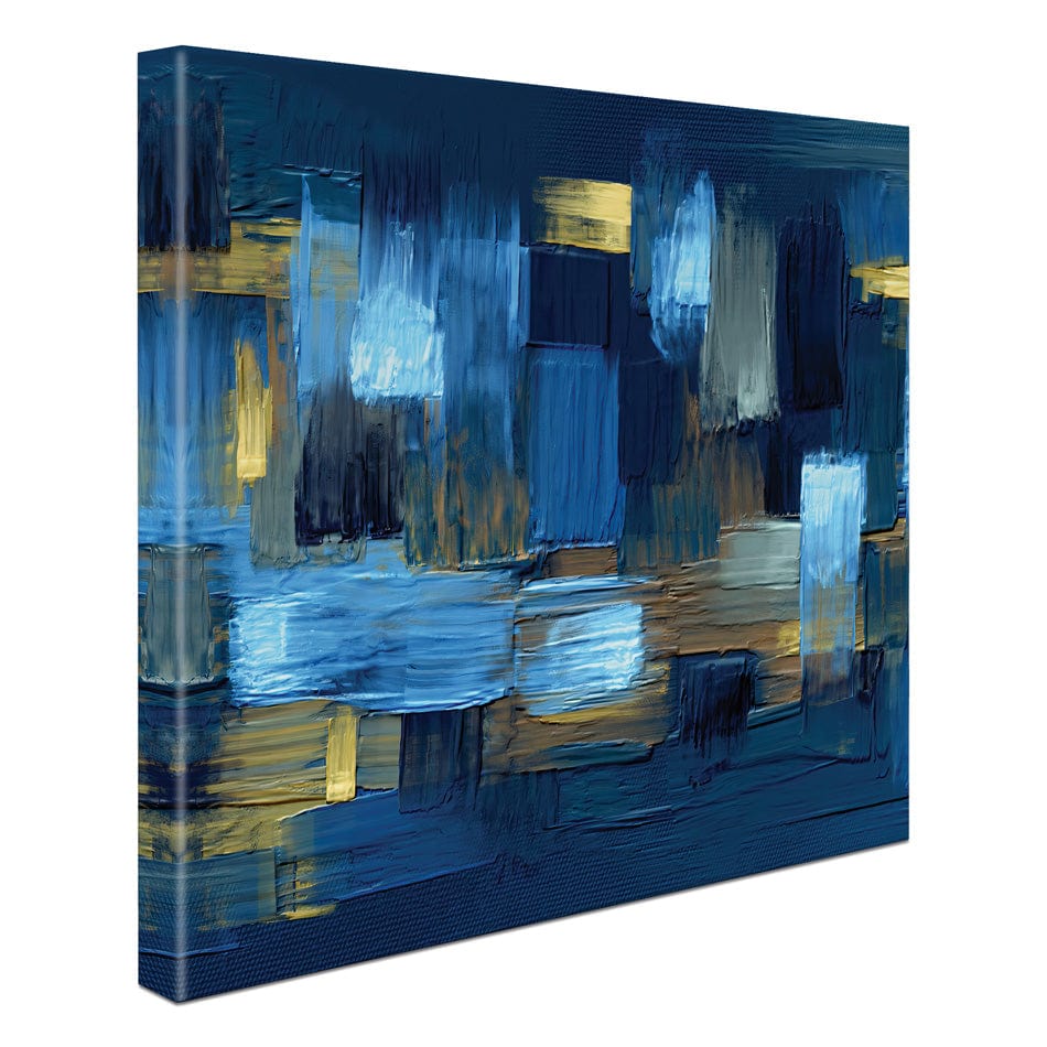 Navy Brush Strokes Square Canvas Print wall art product artGALINI at pm.me / Shutterstock