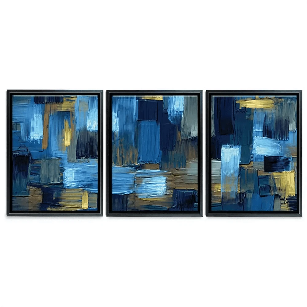 Navy Brush Strokes Trio Canvas Print Navy Brush Strokes Trio Canvas Print wall art product artGALINI at pm.me / Shutterstock