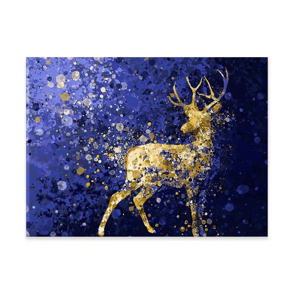Navy Deer Splash Canvas Print Navy Deer Splash Canvas Print wall art product D Mosconi