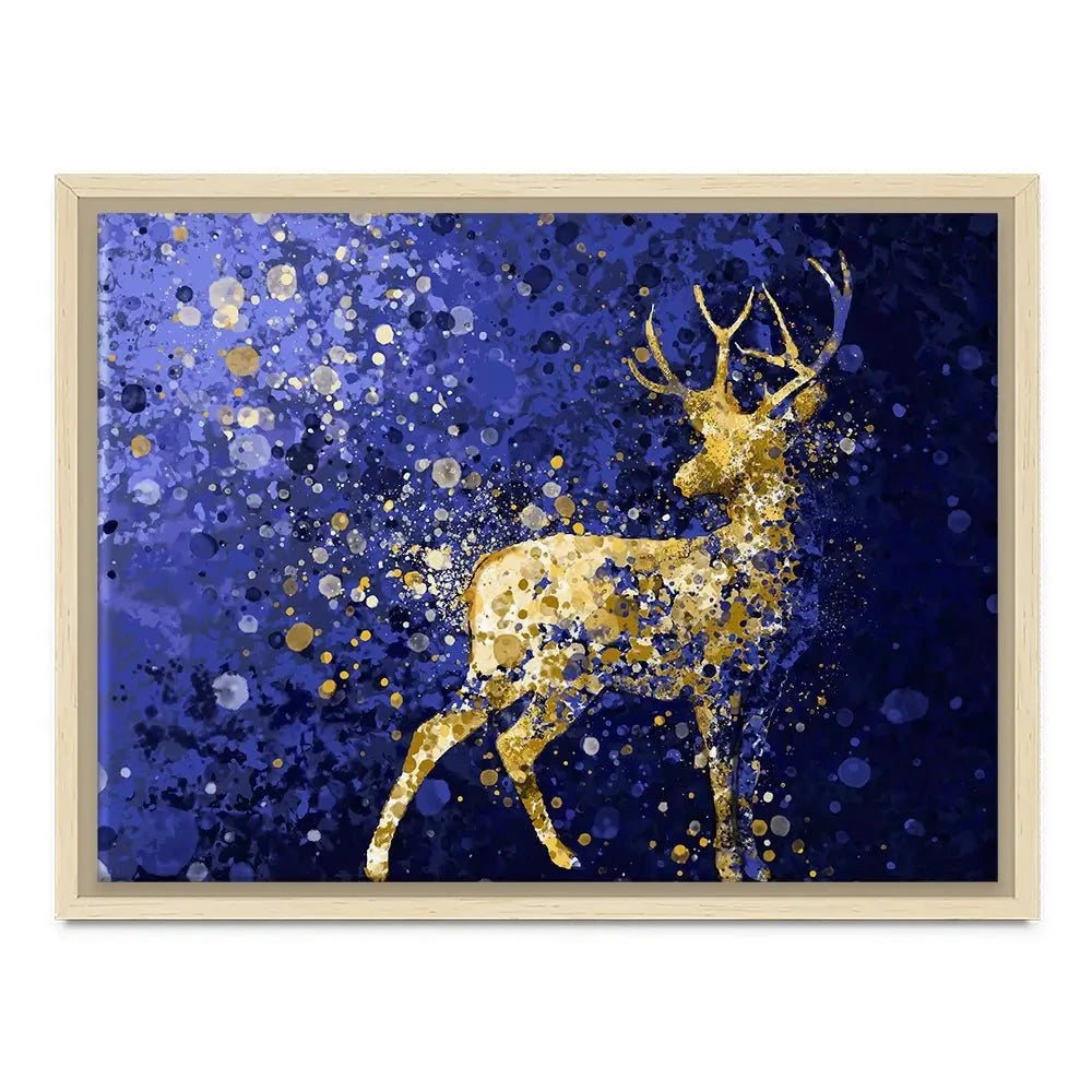 Navy Deer Splash Canvas Print Navy Deer Splash Canvas Print wall art product D Mosconi