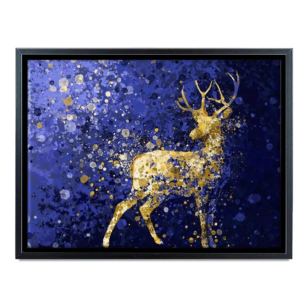 Navy Deer Splash Canvas Print Navy Deer Splash Canvas Print wall art product D Mosconi