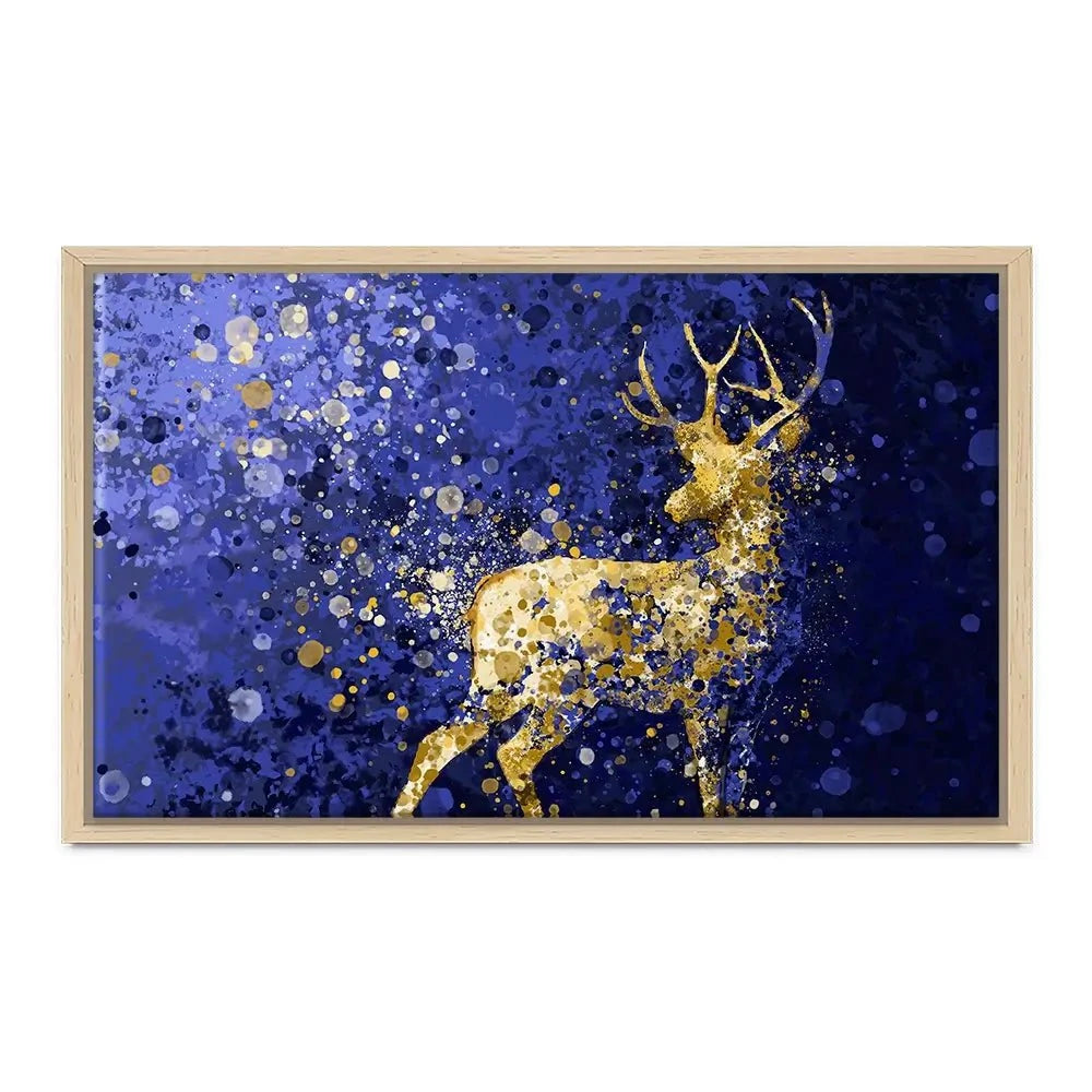 Navy Deer Splash Canvas Print Navy Deer Splash Canvas Print wall art product D Mosconi