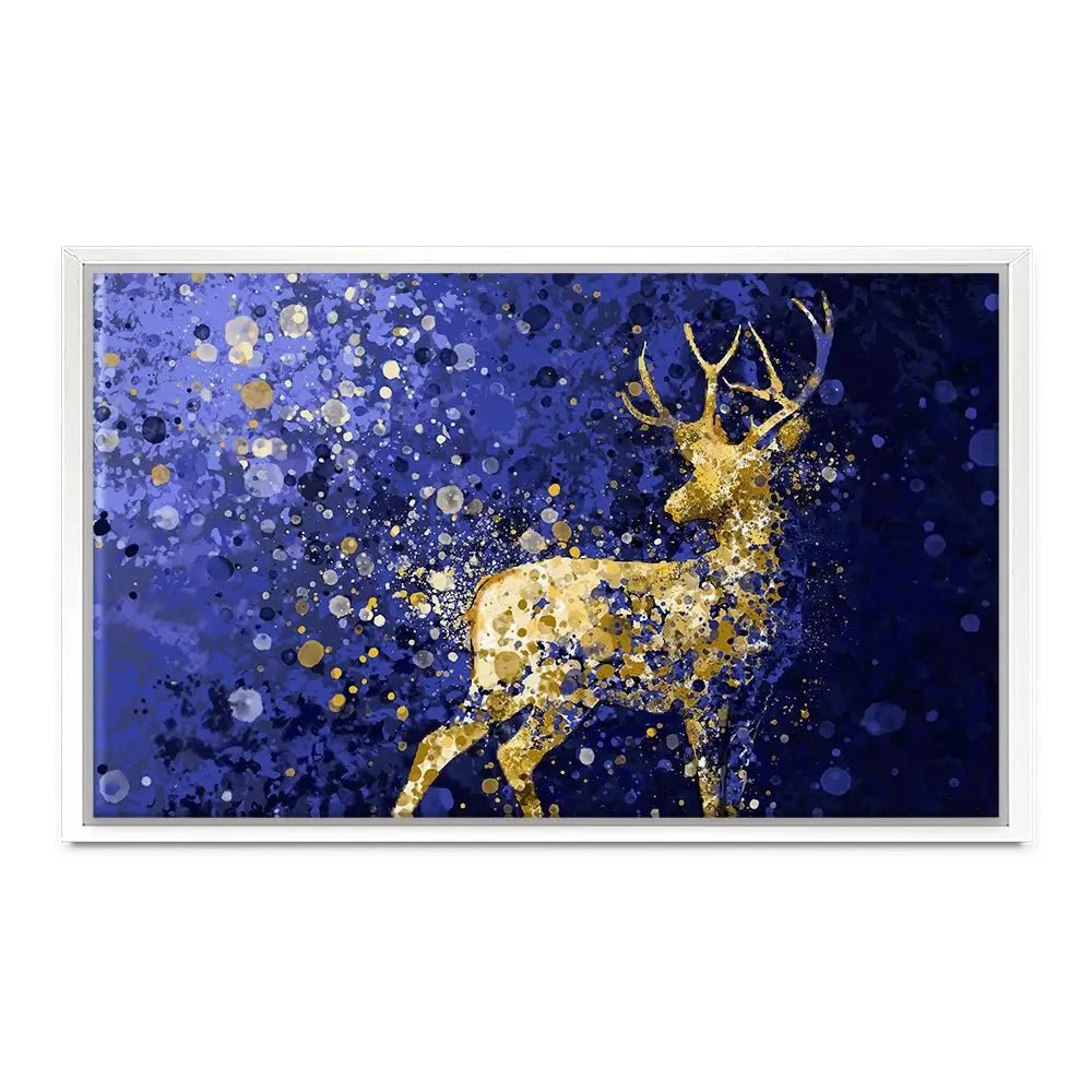 Navy Deer Splash Canvas Print Navy Deer Splash Canvas Print wall art product D Mosconi