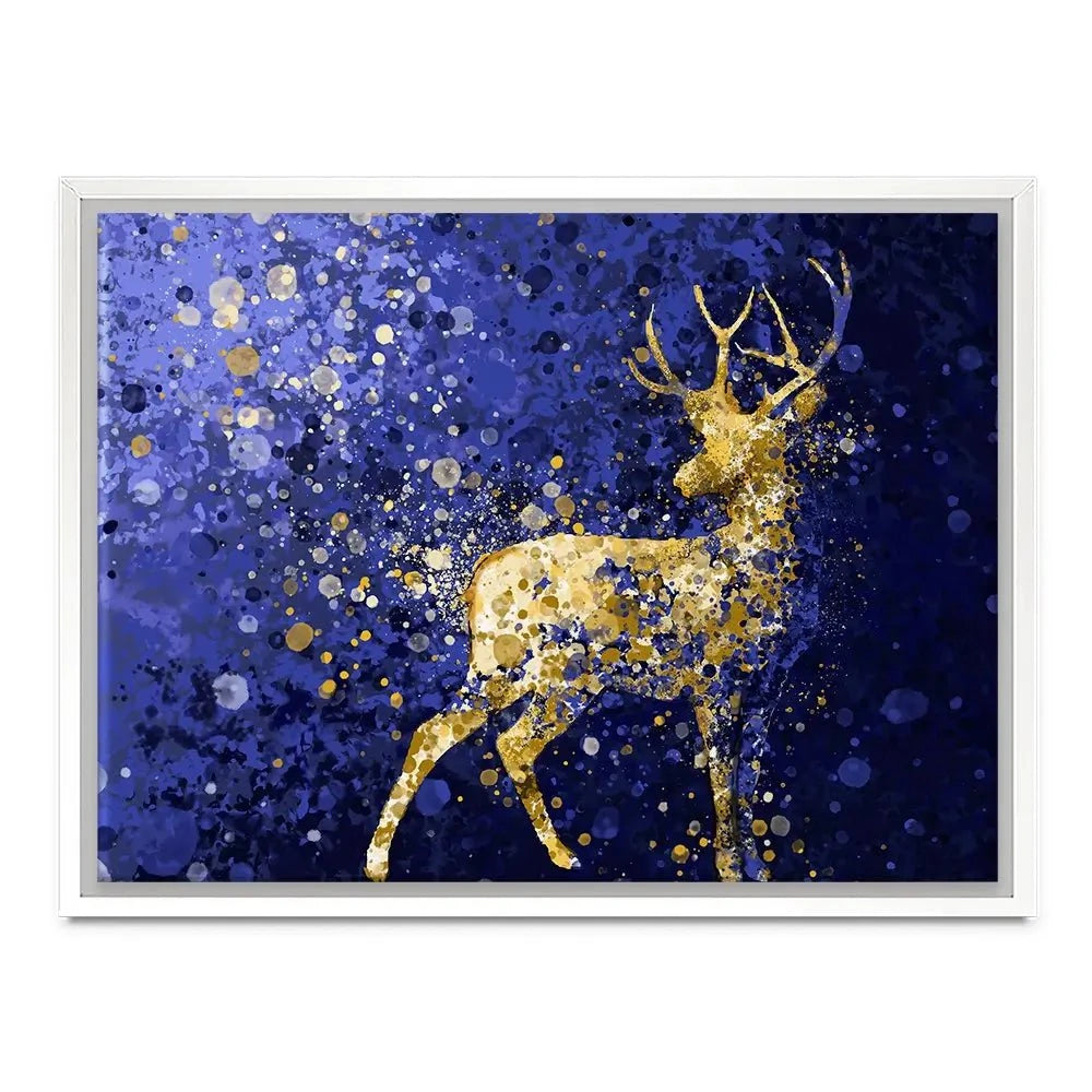 Navy Deer Splash Canvas Print Navy Deer Splash Canvas Print wall art product D Mosconi