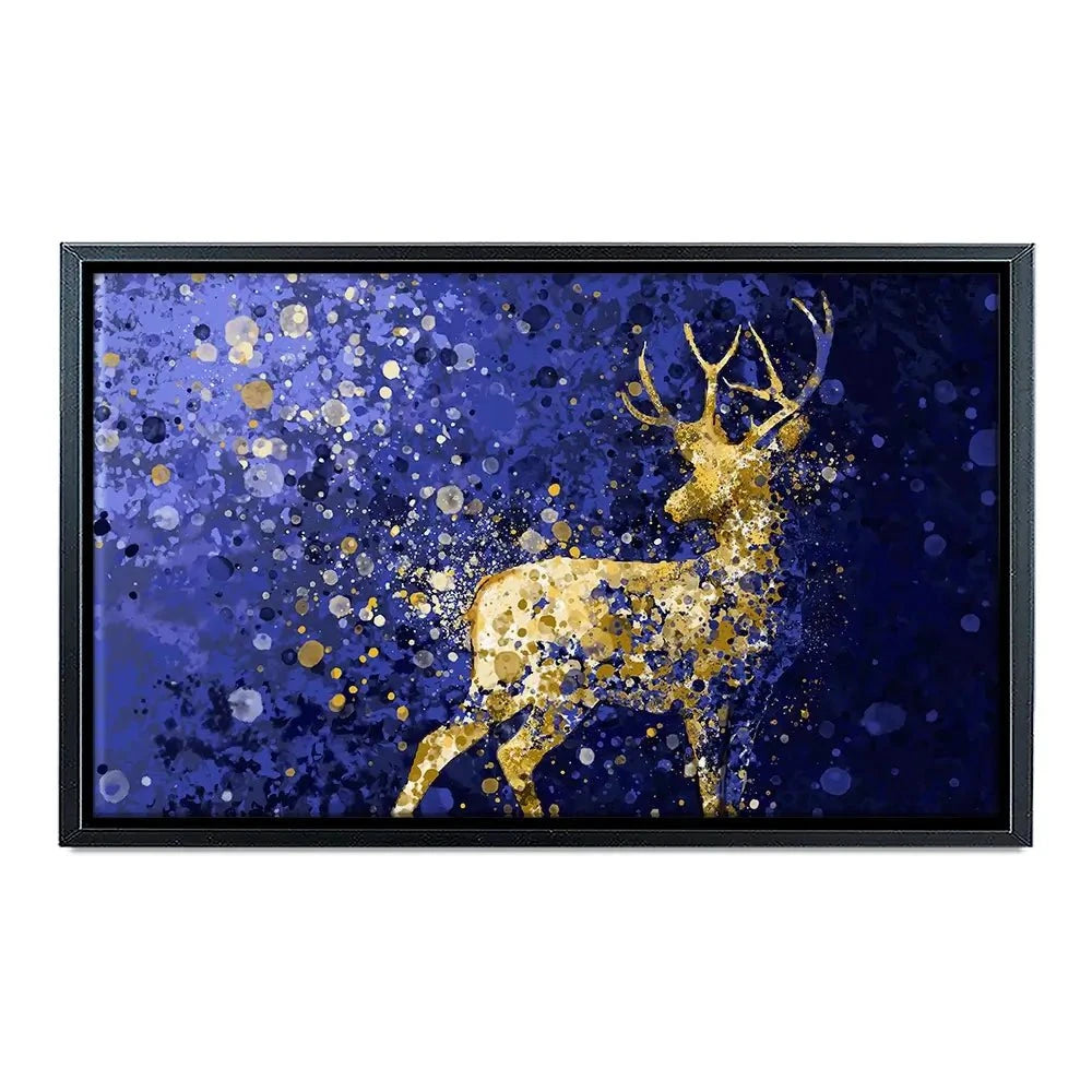 Navy Deer Splash Canvas Print Navy Deer Splash Canvas Print wall art product D Mosconi