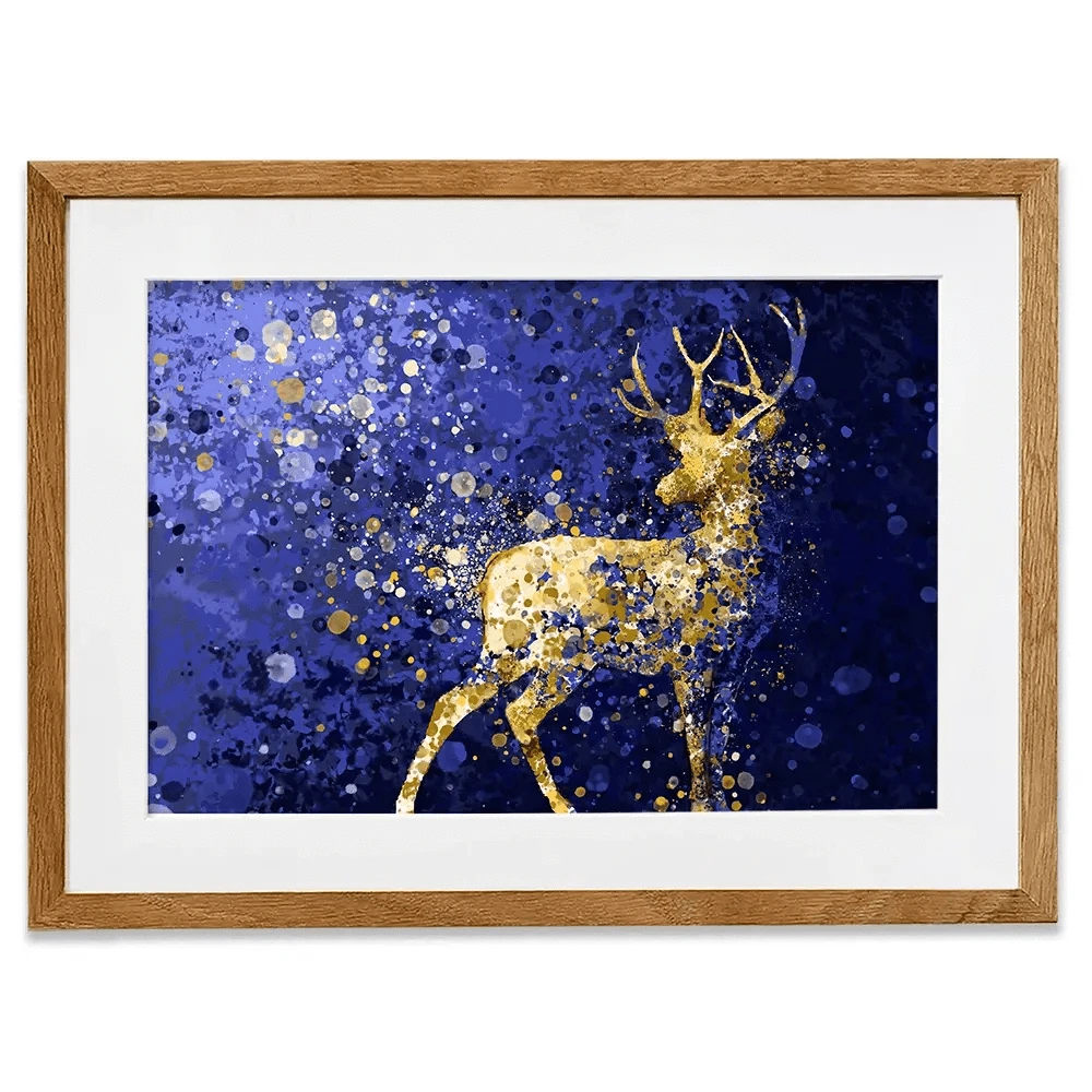 Navy Deer Splash Framed Art Print Navy Deer Splash Framed Art Print wall art product D Mosconi