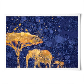 Navy Elephants Splash Art Print Navy Elephants Splash Art Print wall art product D Mosconi