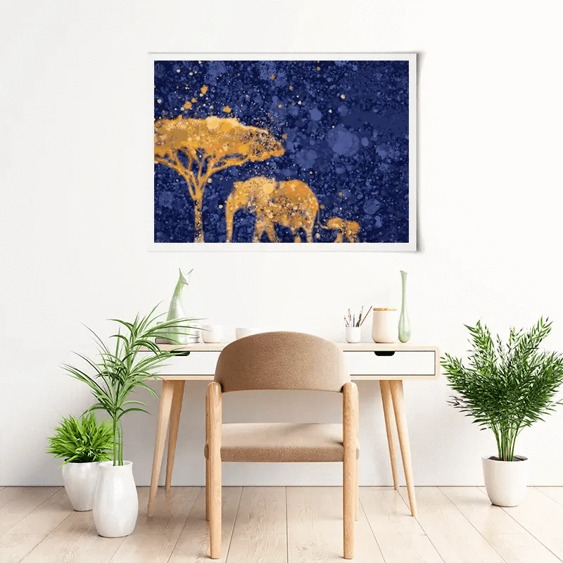 Navy Elephants Splash Art Print Navy Elephants Splash Art Print wall art product D Mosconi