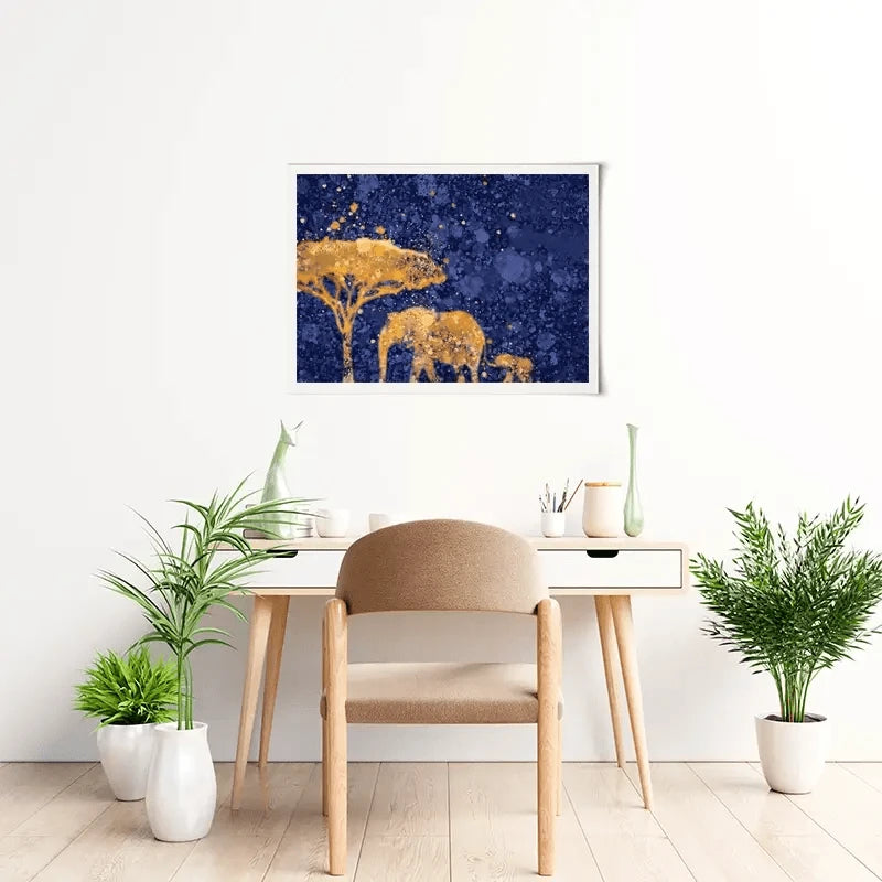 Navy Elephants Splash Art Print Navy Elephants Splash Art Print wall art product D Mosconi