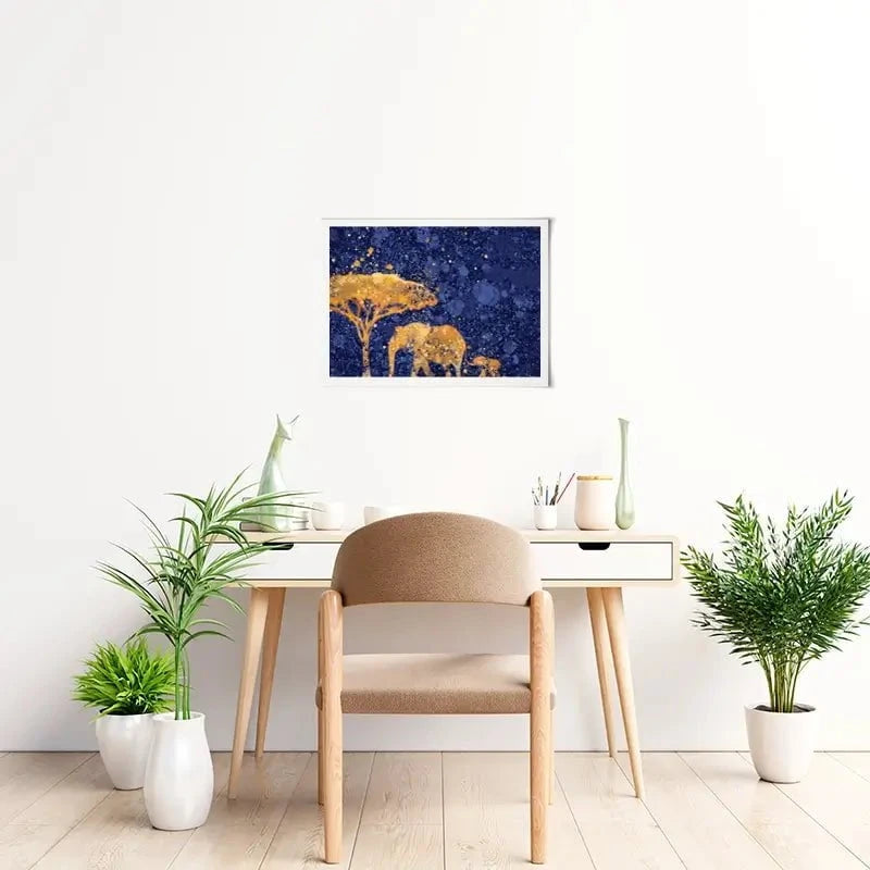 Navy Elephants Splash Art Print Navy Elephants Splash Art Print wall art product D Mosconi