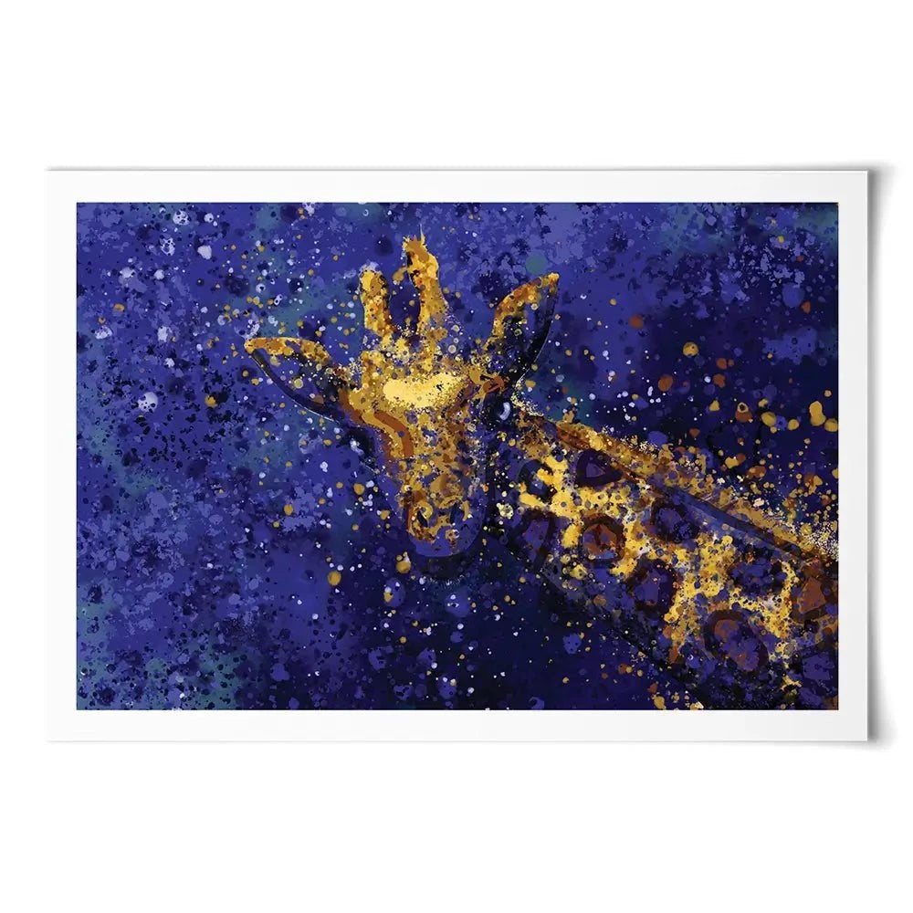 Navy Giraffe Splash Art Print Navy Giraffe Splash Art Print wall art product D Mosconi