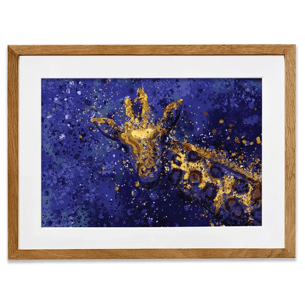 Navy Giraffe Splash Framed Art Print Navy Giraffe Splash Framed Art Print wall art product D Mosconi