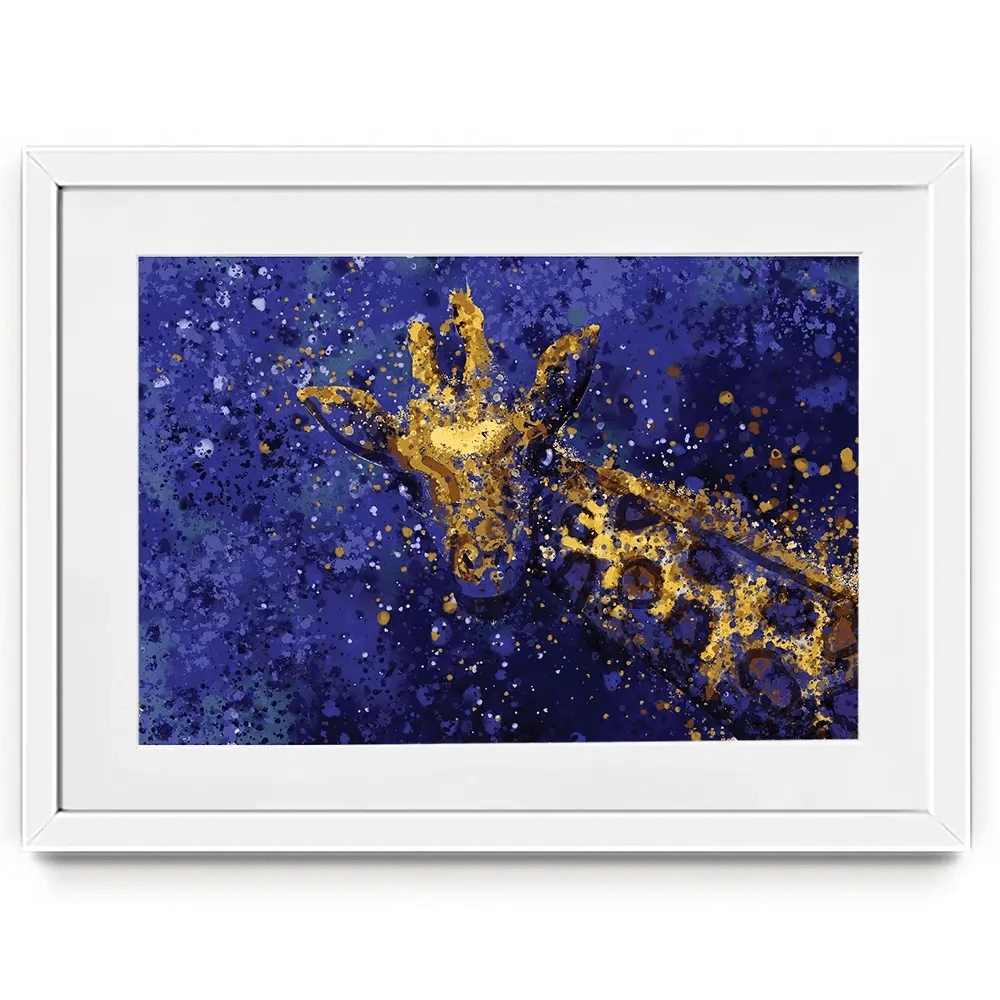 Navy Giraffe Splash Framed Art Print Navy Giraffe Splash Framed Art Print wall art product D Mosconi