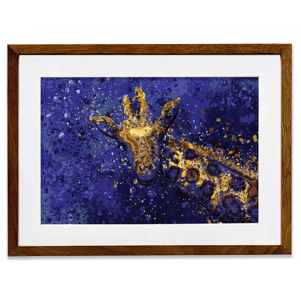 Navy Giraffe Splash Framed Art Print Navy Giraffe Splash Framed Art Print wall art product D Mosconi