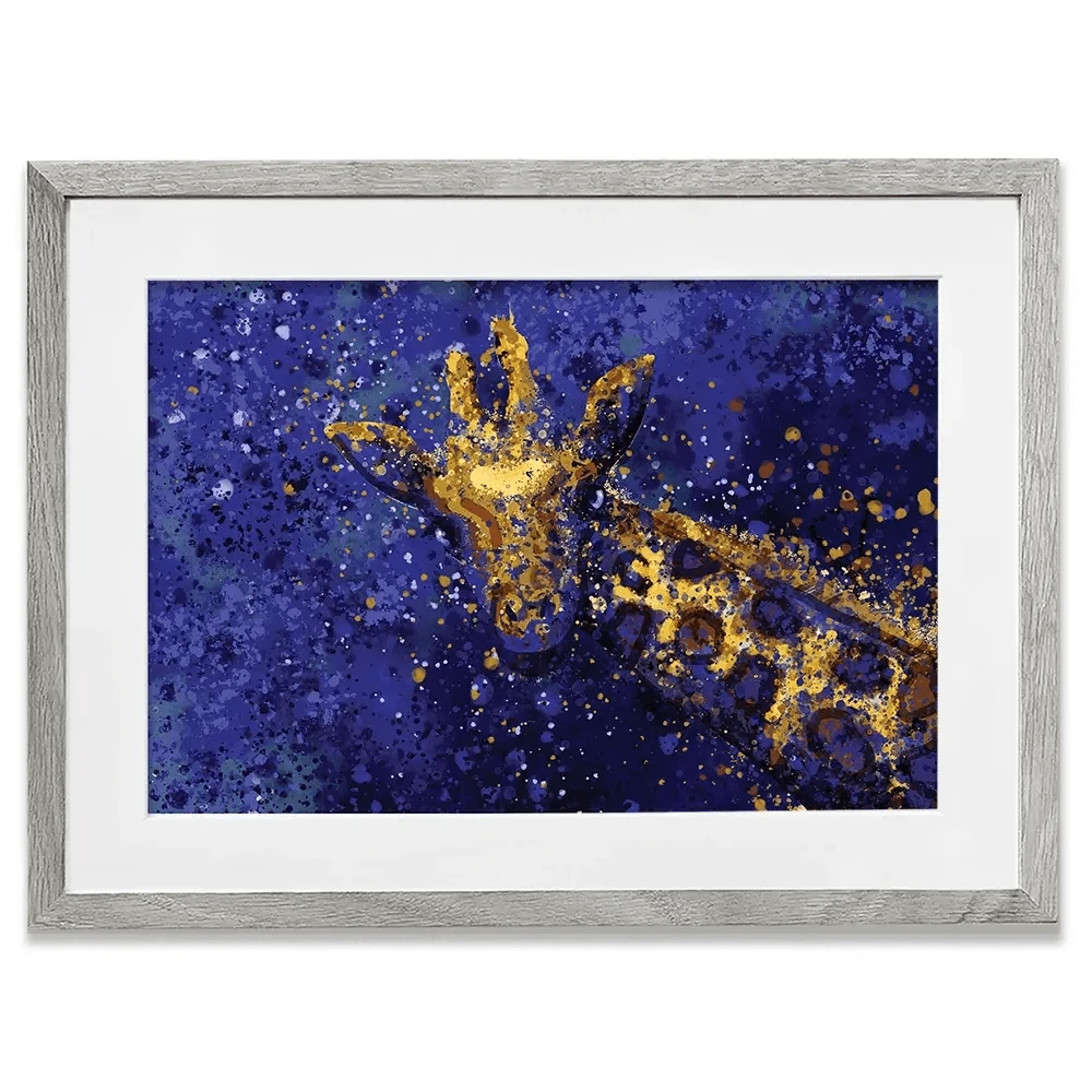 Navy Giraffe Splash Framed Art Print Navy Giraffe Splash Framed Art Print wall art product D Mosconi