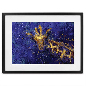 Navy Giraffe Splash Framed Art Print Navy Giraffe Splash Framed Art Print wall art product D Mosconi