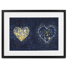 Navy Hearts Splatter Framed Art Print Navy Hearts Splatter Framed Art Print wall art product J Tonges
