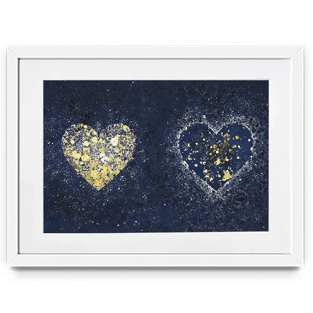 Navy Hearts Splatter Framed Art Print Navy Hearts Splatter Framed Art Print wall art product J Tonges
