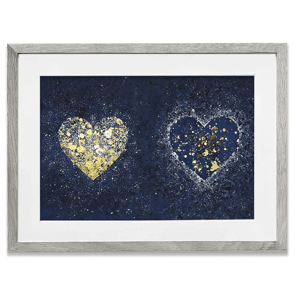 Navy Hearts Splatter Framed Art Print Navy Hearts Splatter Framed Art Print wall art product J Tonges