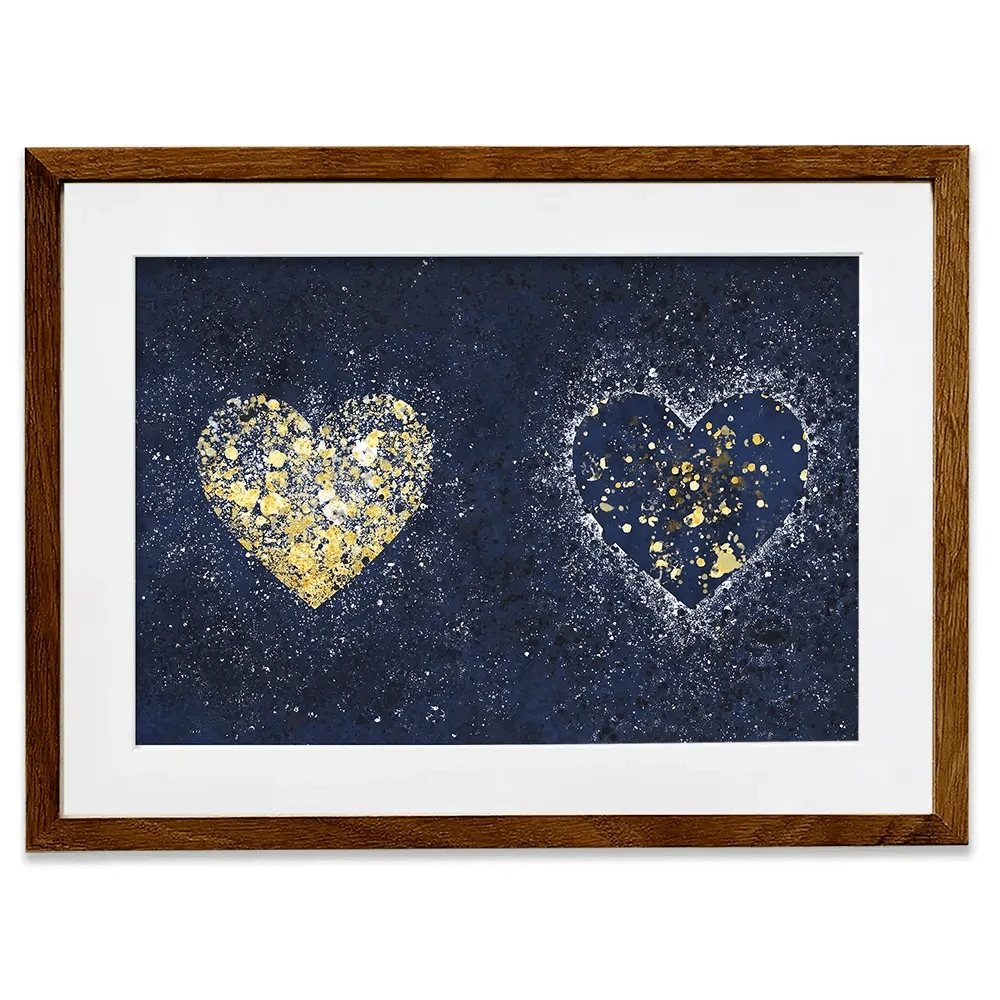 Navy Hearts Splatter Framed Art Print Navy Hearts Splatter Framed Art Print wall art product J Tonges