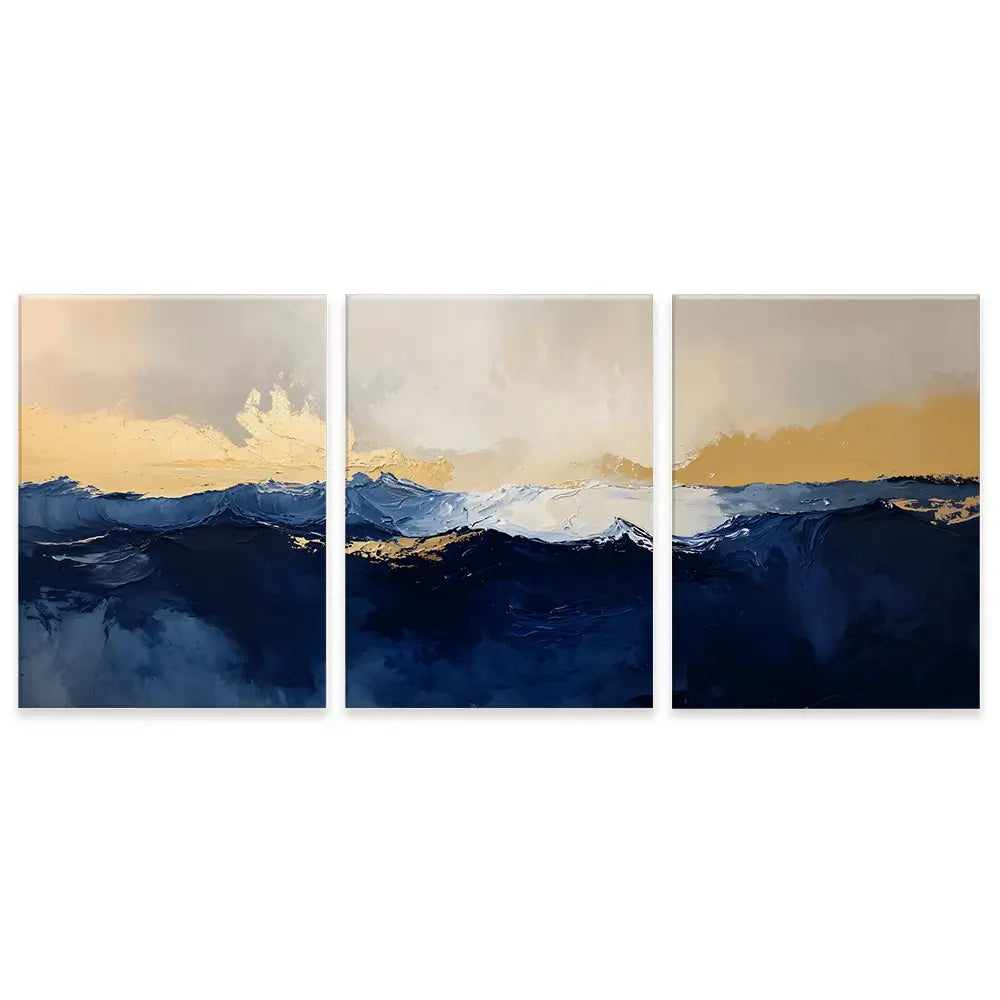 Navy Journey Trio Canvas Print Navy Journey Trio Canvas Print wall art product IAmHomeStudio