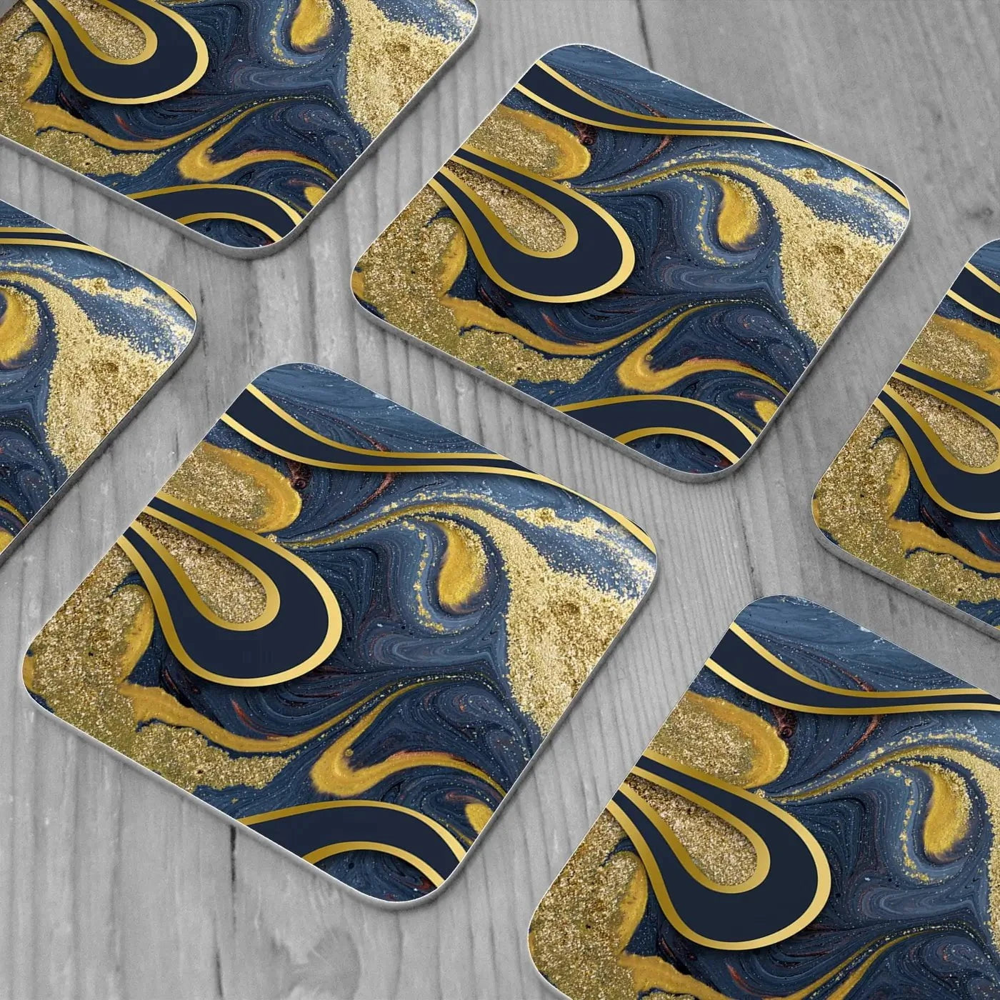Navy Marble Coaster Set Navy Marble Coaster Set wall art product Ana Babii / Shutterstock
