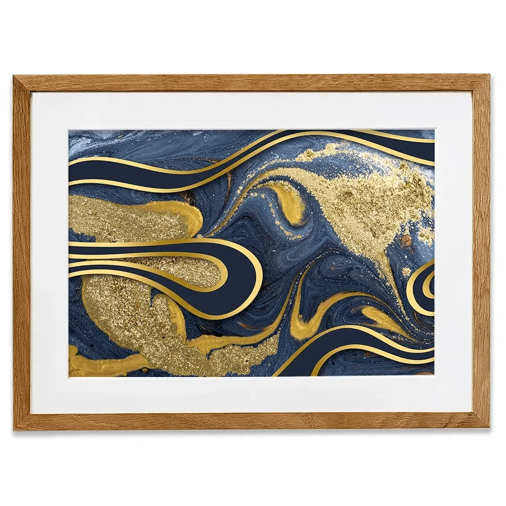 Navy Marble Framed Art Print Navy Marble Framed Art Print wall art product Ana Babii / Shutterstock