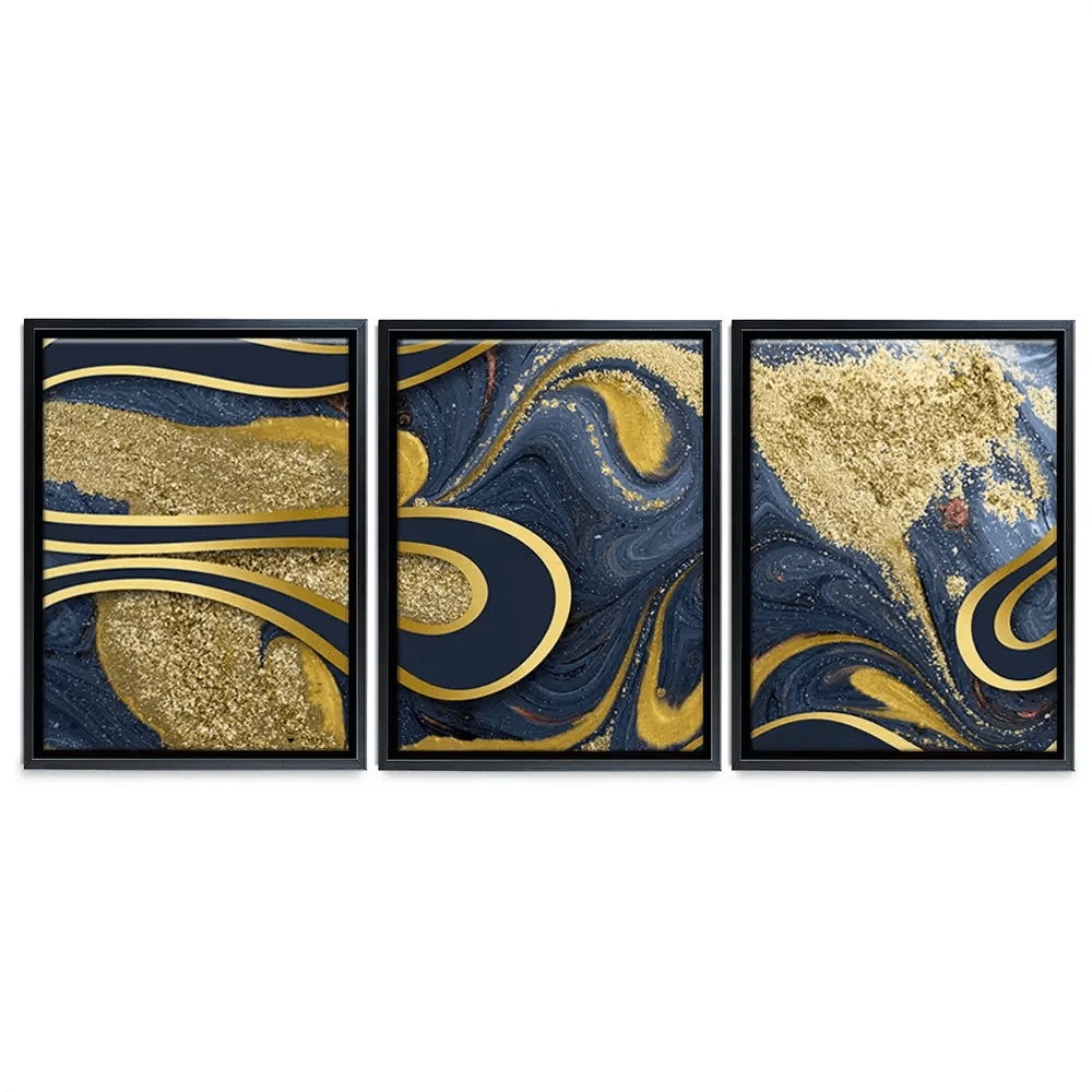 Navy Marble Trio Canvas Print Navy Marble Trio Canvas Print wall art product Ana Babii / Shutterstock