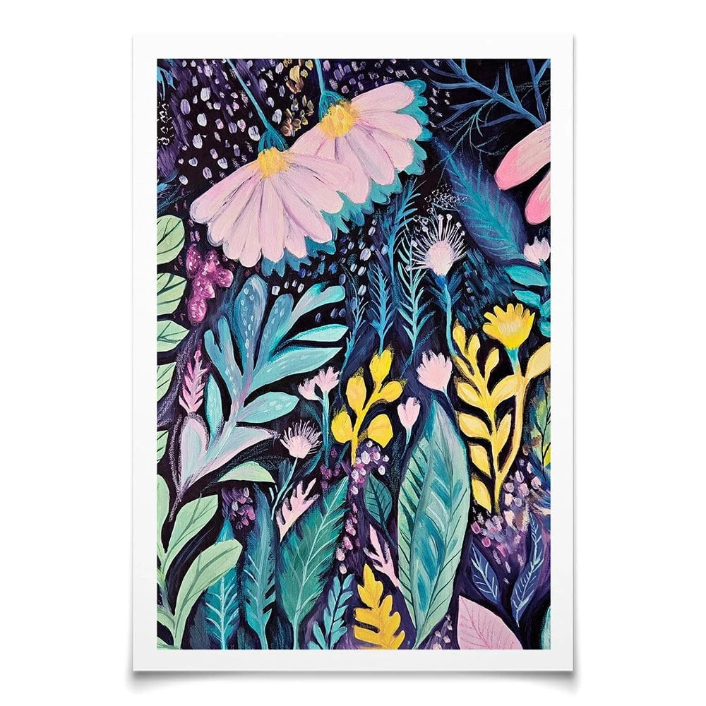 Navy Night Time Garden Art Print Navy Night Time Garden Art Print wall art product Tanya Ocean