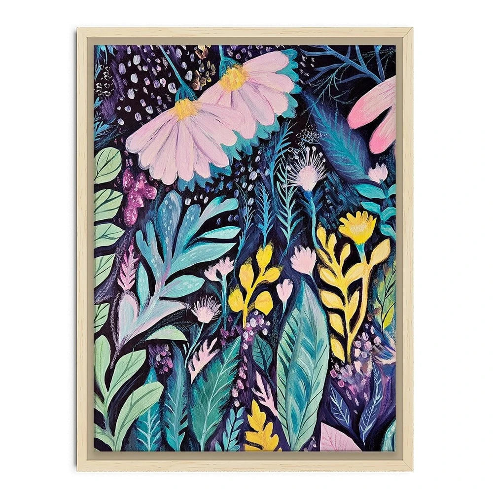 Navy Night Time Garden Canvas Print Navy Night Time Garden Canvas Print wall art product Tanya Ocean