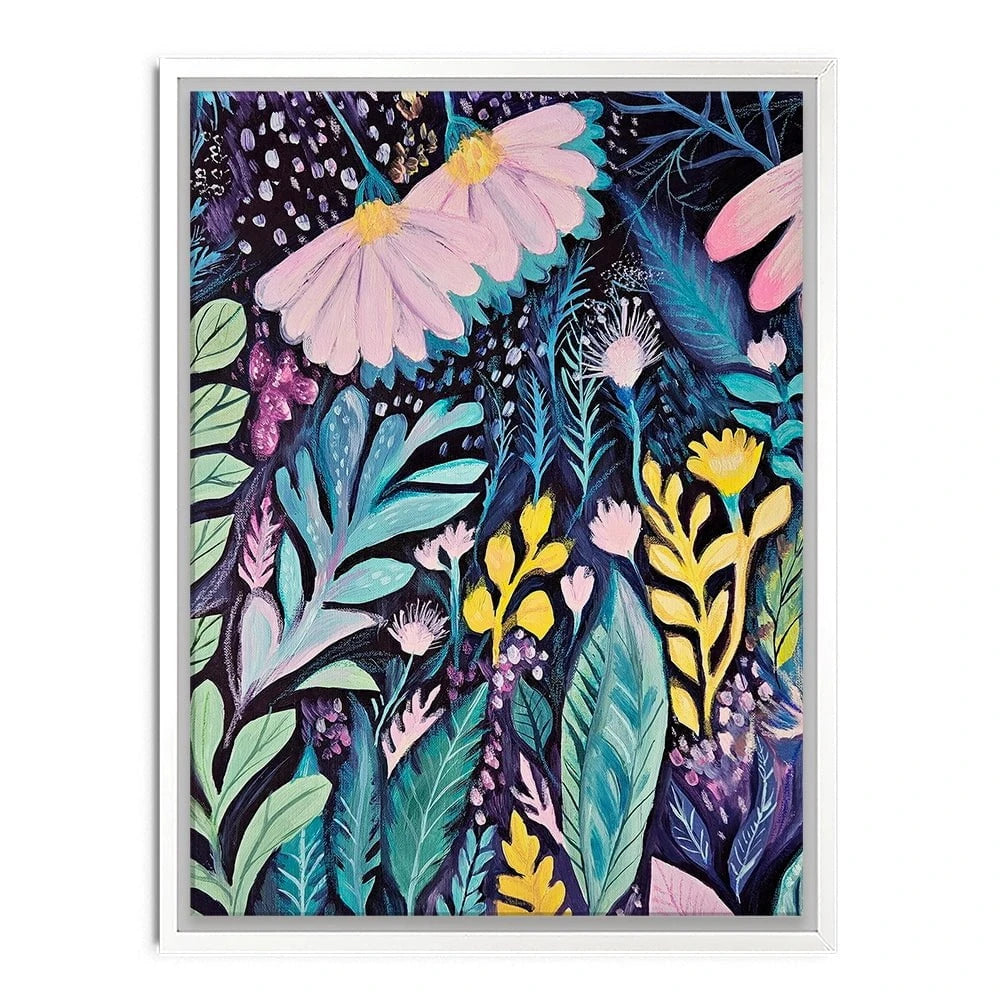 Navy Night Time Garden Canvas Print Navy Night Time Garden Canvas Print wall art product Tanya Ocean