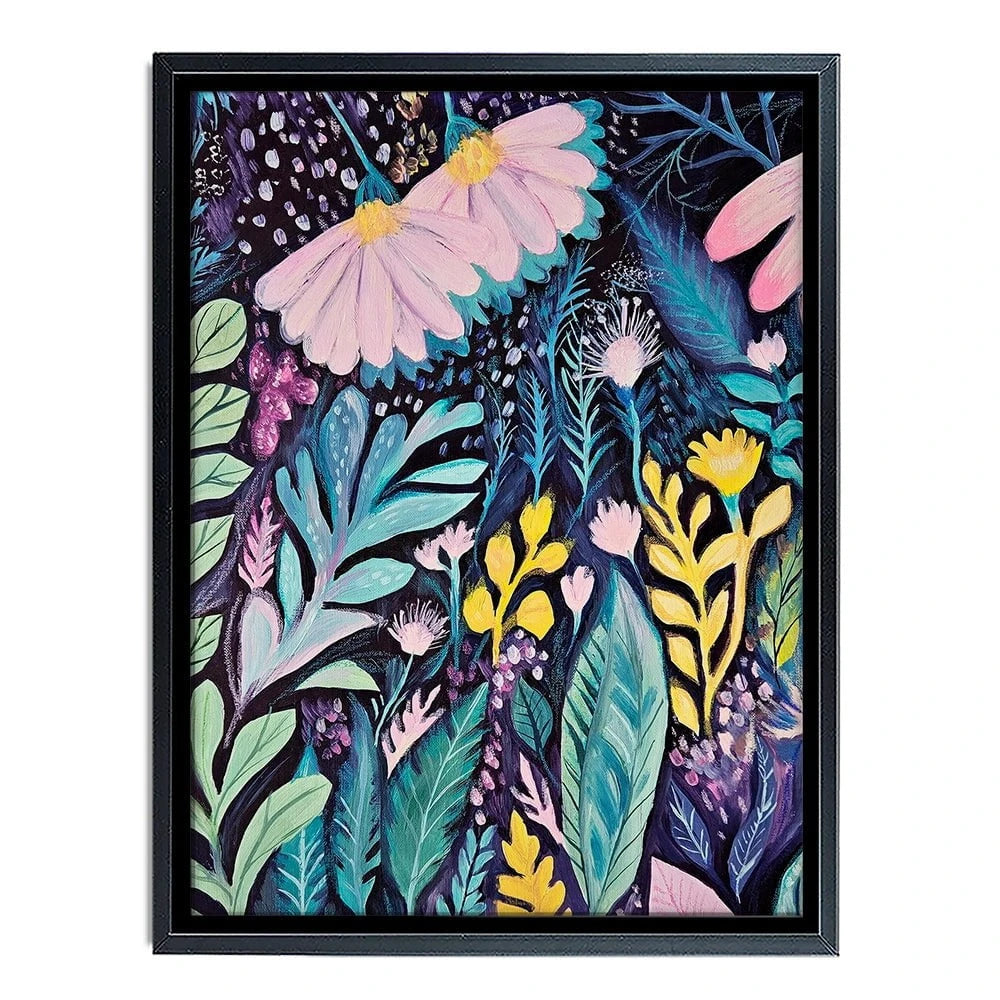 Navy Night Time Garden Canvas Print Navy Night Time Garden Canvas Print wall art product Tanya Ocean