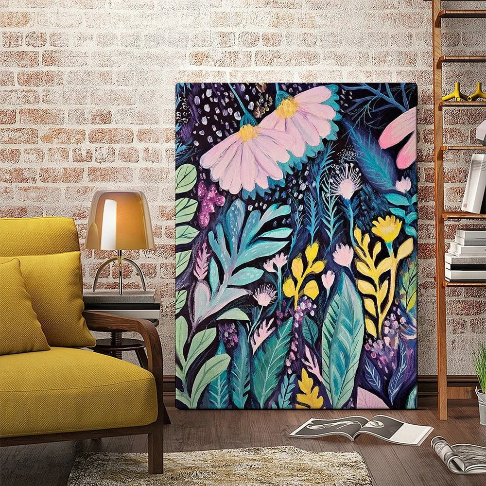 Navy Night Time Garden Canvas Print Navy Night Time Garden Canvas Print wall art product Tanya Ocean