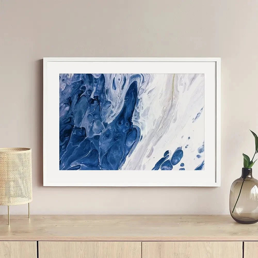 Navy White Mix Framed Art Print Navy White Mix Framed Art Print wall art product Ksenia Zu / Shutterstock