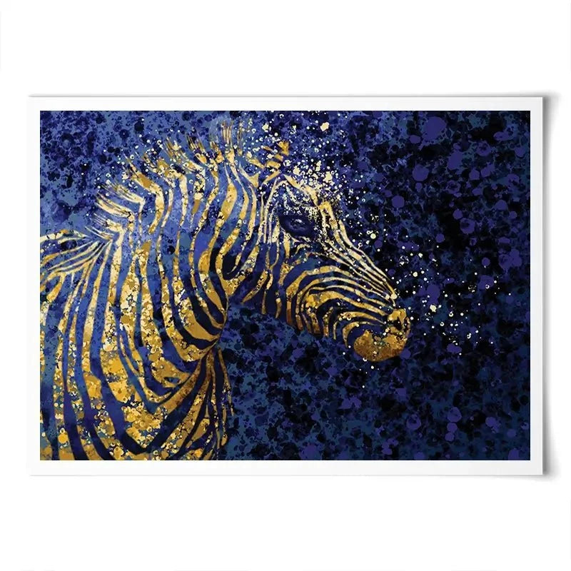 Navy Zebra Splash Art Print Navy Zebra Splash Art Print wall art product D Mosconi
