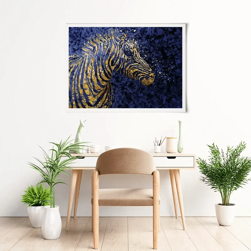 Navy Zebra Splash Art Print Navy Zebra Splash Art Print wall art product D Mosconi
